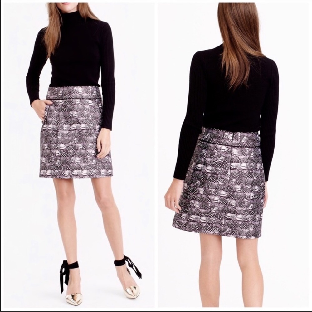 J Crew Feather Print Mini Skirt